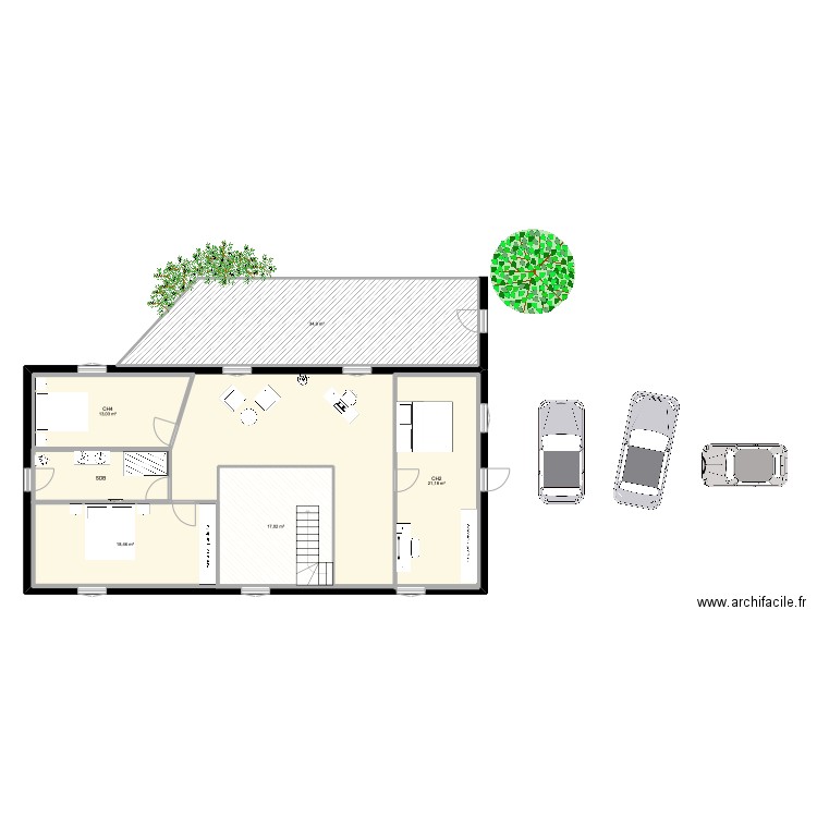 v11. Plan de 6 pièces et 225 m2