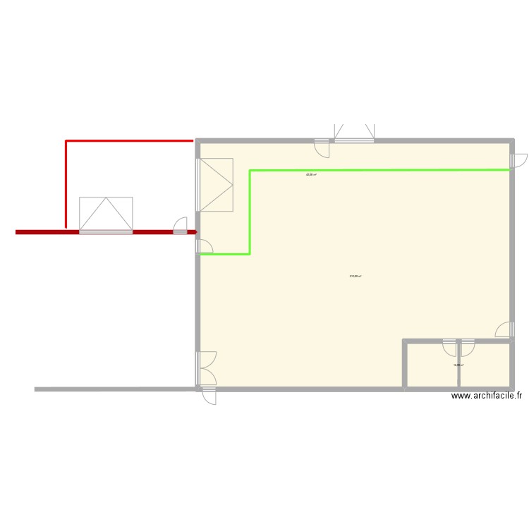 Stock. Plan de 3 pièces et 273 m2