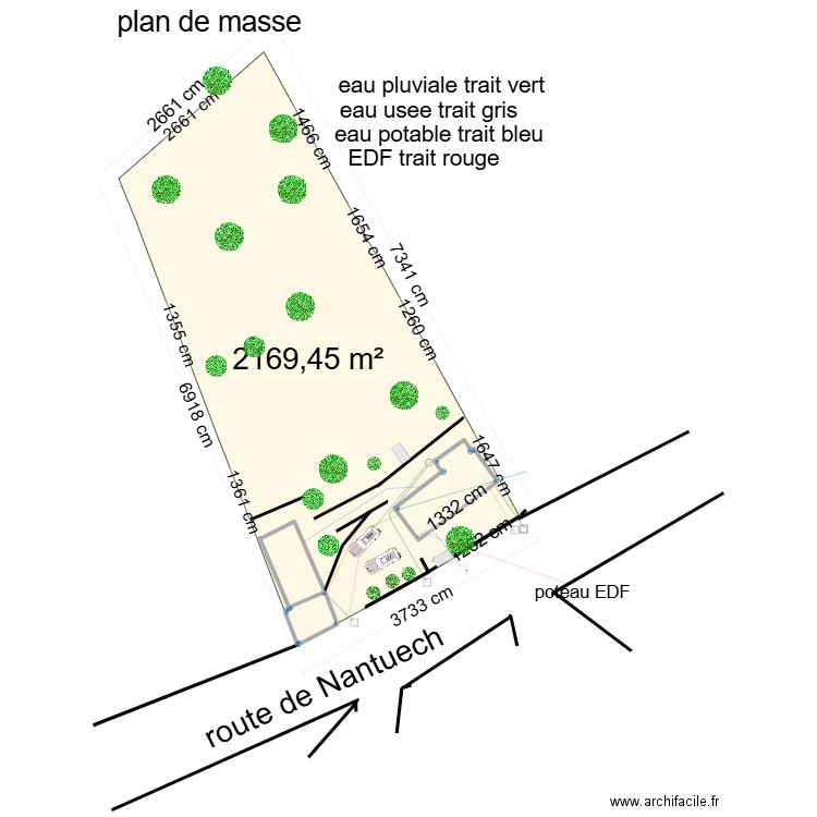 plan de masse25. Plan de 2 pièces et 108 m2