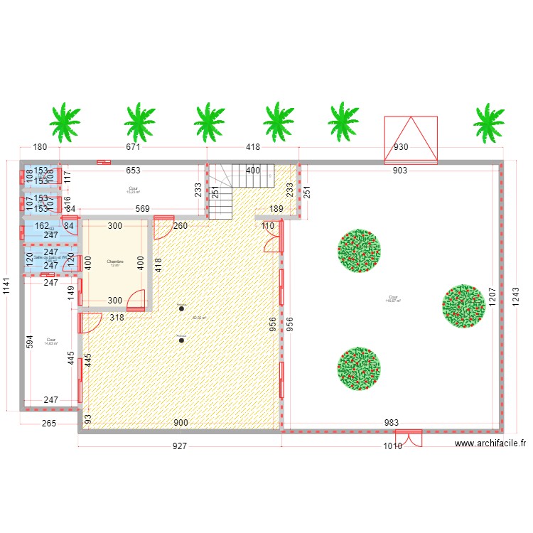 Babakar Lo2. Plan de 18 pièces et 365 m2