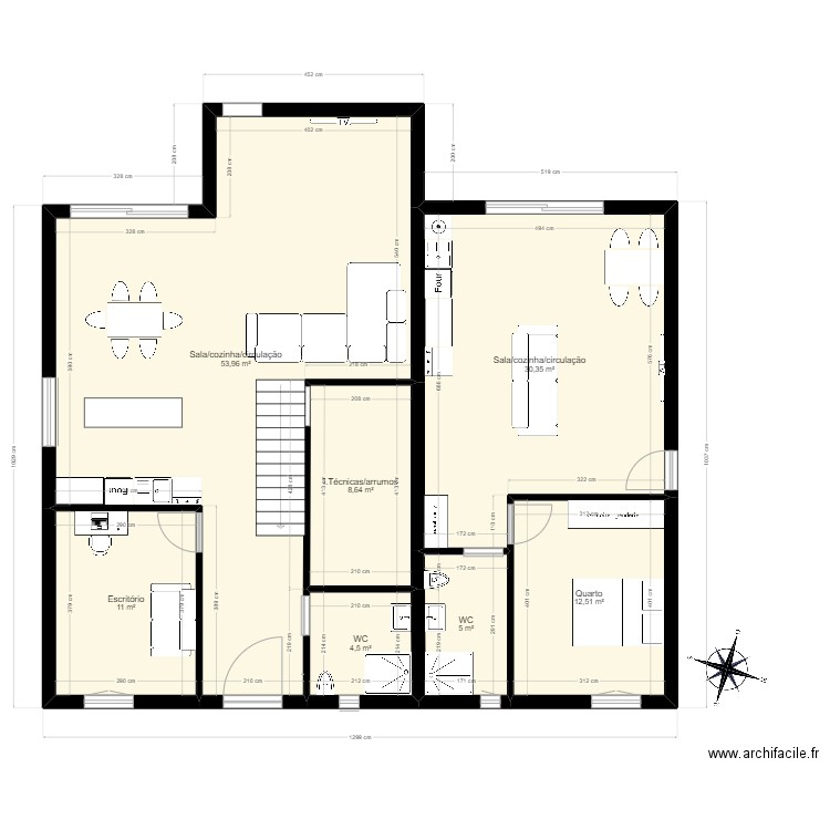 Casa X 2. Plan de 7 pièces et 126 m2