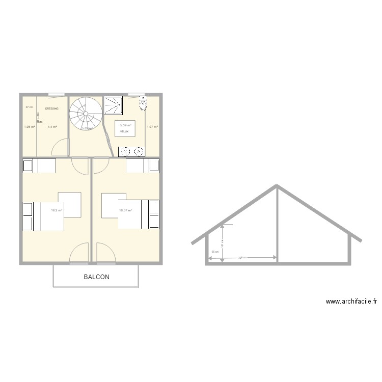 CORRENCON GITE 2. Plan de 7 pièces et 51 m2