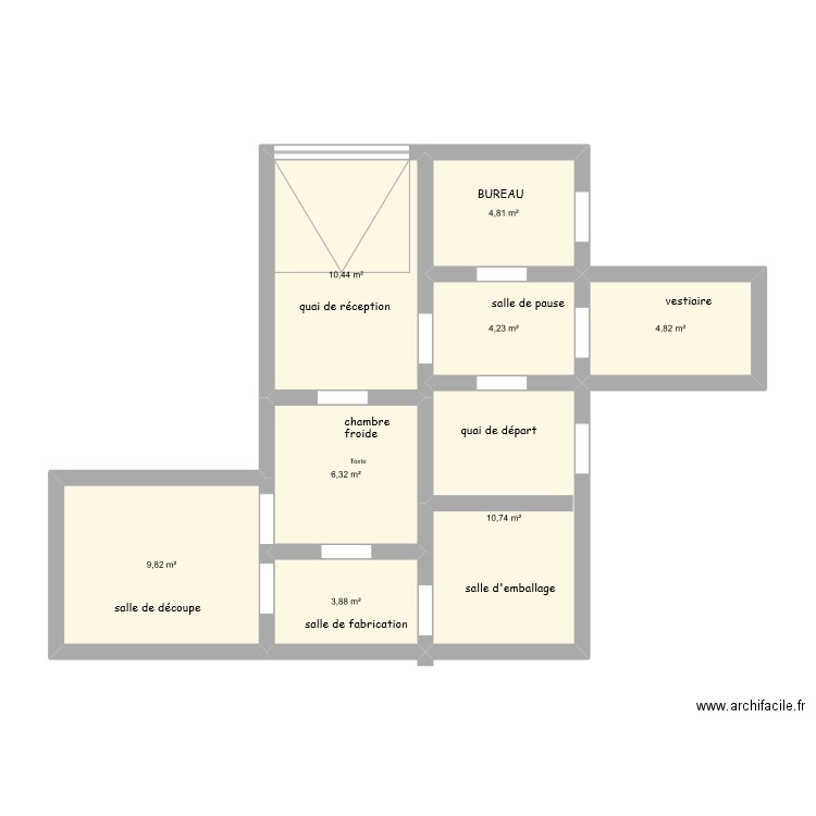 transfo. Plan de 8 pièces et 55 m2