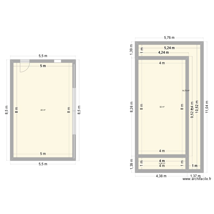 PISCINE. Plan de 4 pièces et 91 m2