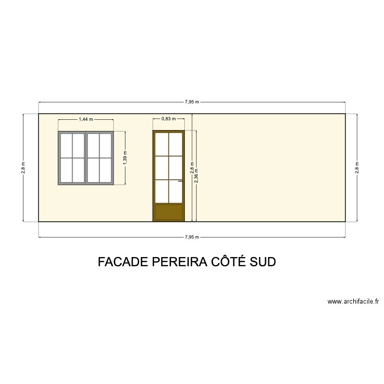 PEREIRA DE SOUSA FAÇADE CÔTÉ -  OUEST. Plan de 0 pièce et 0 m2