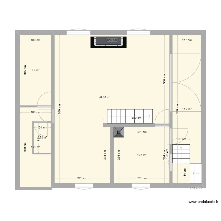 Bisalgoutte bas. Plan de 6 pièces et 86 m2