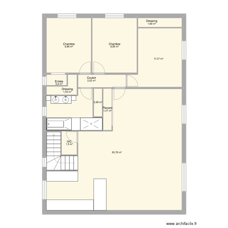 Maison avant réno 3. Plan de 11 pièces et 102 m2