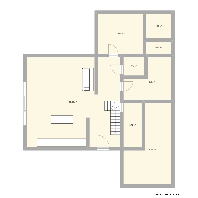 Fabien Camille. Plan de 8 pièces et 115 m2