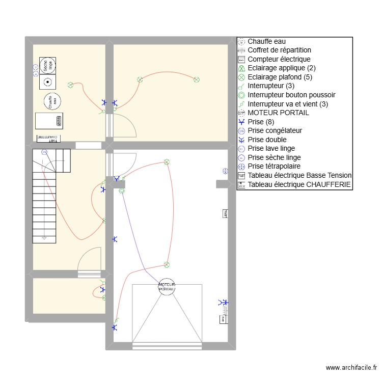 SS uccle. Plan de 4 pièces et 36 m2