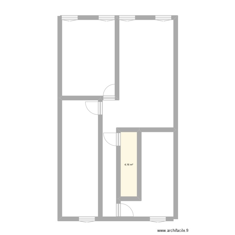 Étage B. Plan de 1 pièce et 4 m2