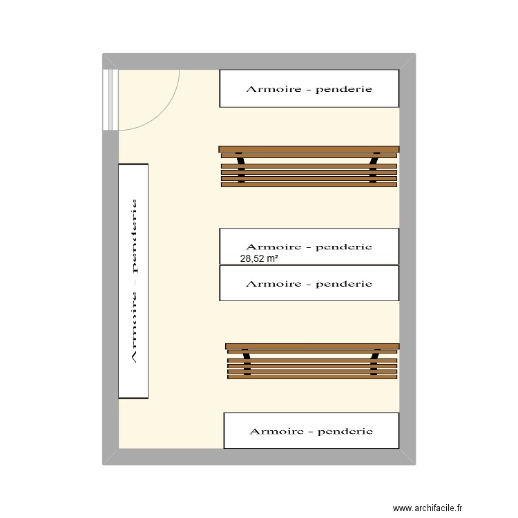 VESTIAIRE FAb. Plan de 1 pièce et 29 m2