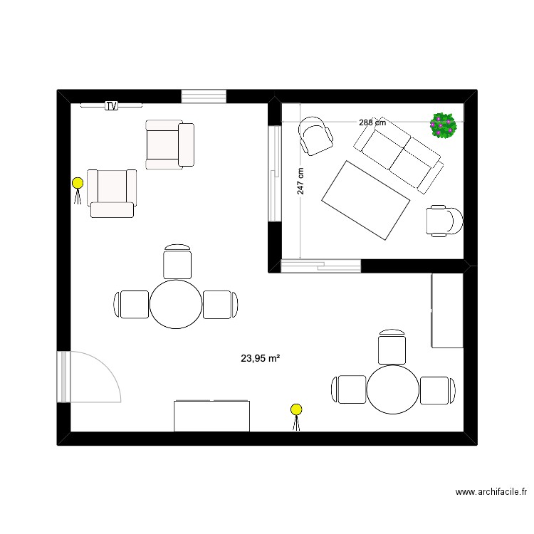 eval cned. Plan de 2 pièces et 31 m2