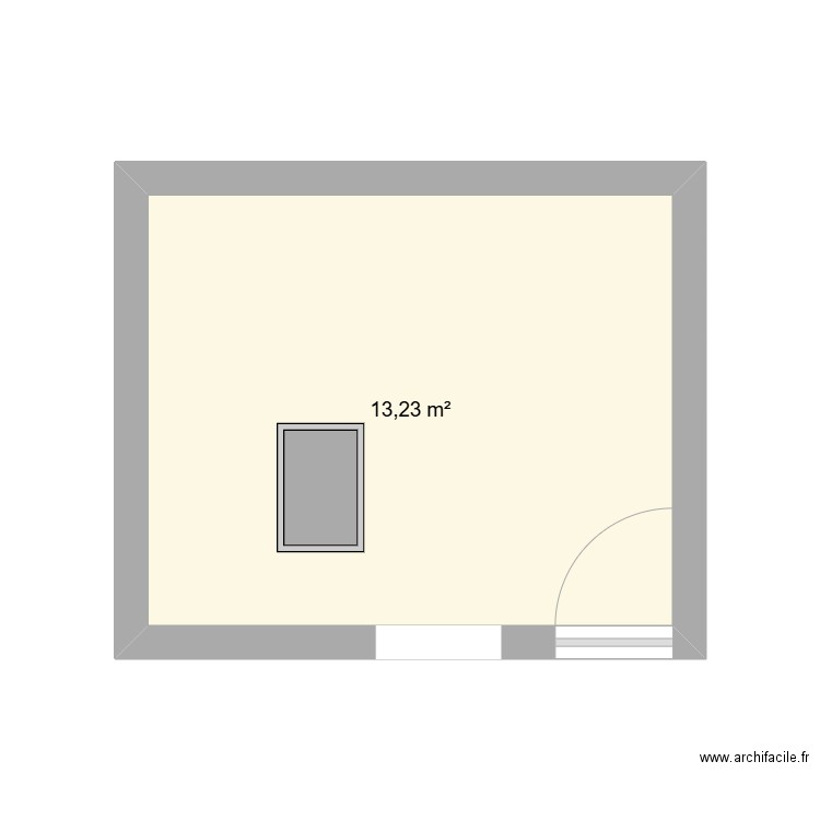 Tour Blanche. Plan de 1 pièce et 13 m2