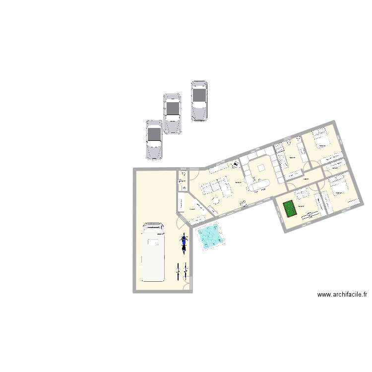 contour maison plus cotes exter 2. Plan de 10 pièces et 171 m2