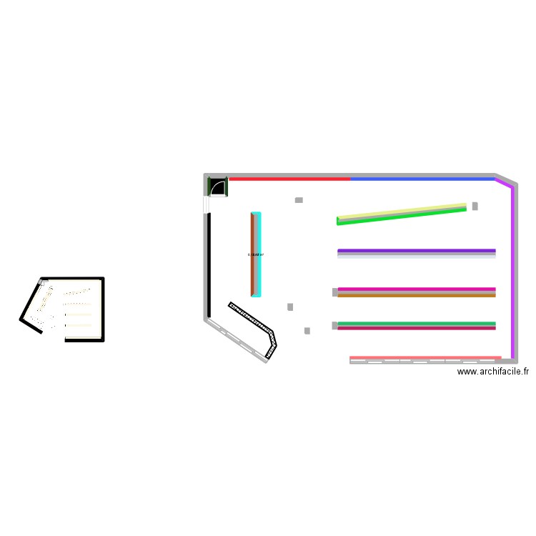 plan parapharmacie 2. Plan de 3 pièces et 1 m2