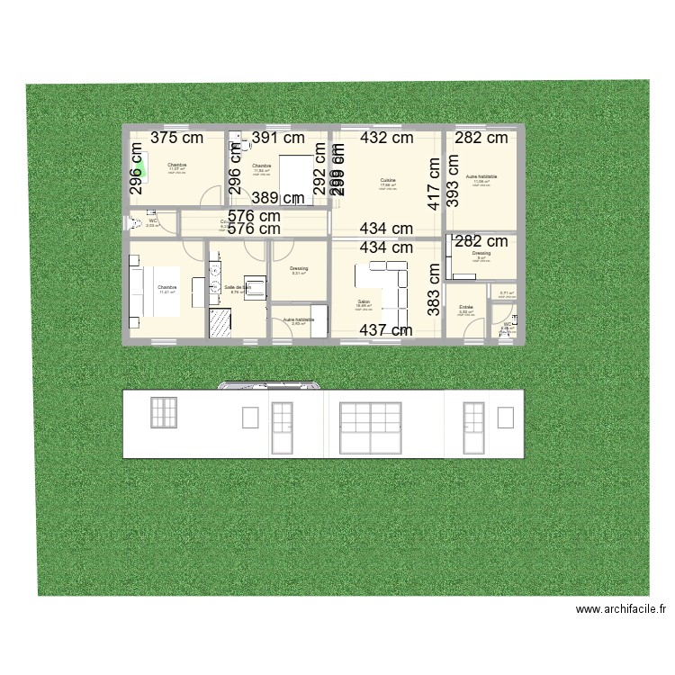 Maison 2025 Plan1. Plan de 15 pièces et 115 m2