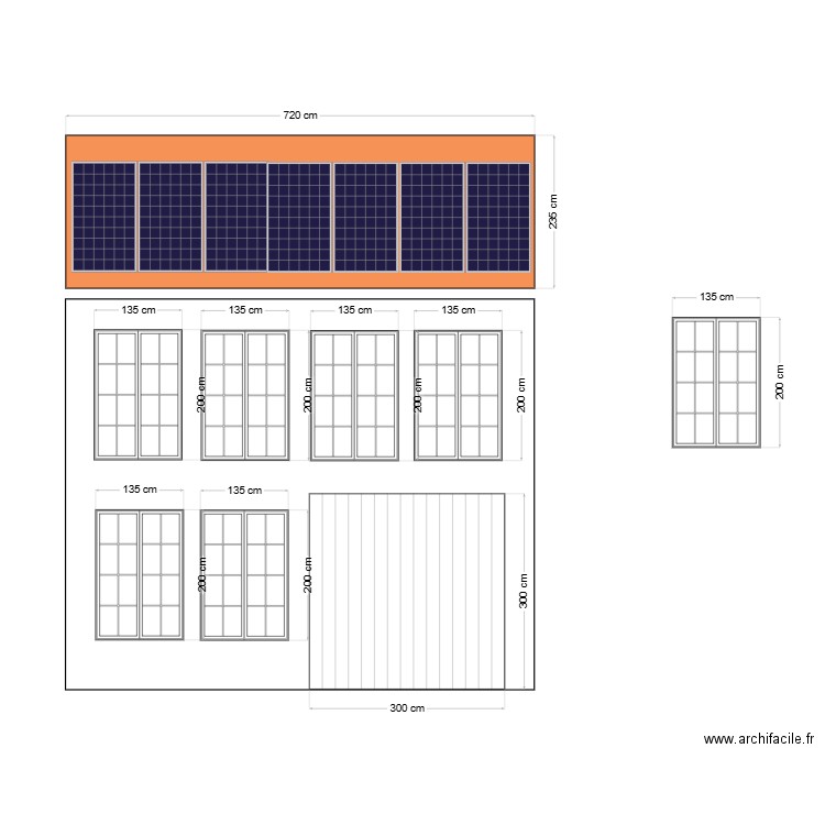 Facade Garage et loft  avec cotations. Plan de 0 pièce et 0 m2