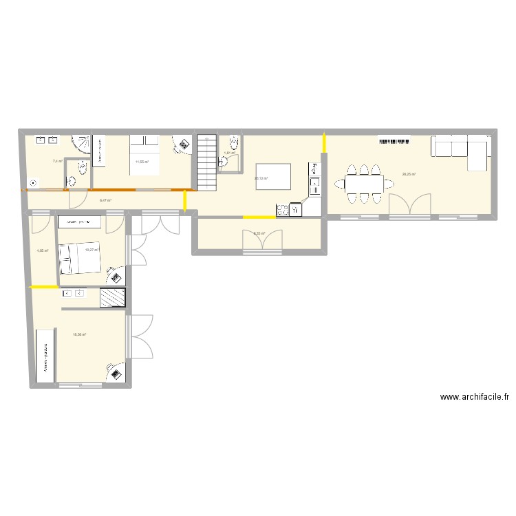 Brunoy Plan 2. Plan de 10 pièces et 117 m2