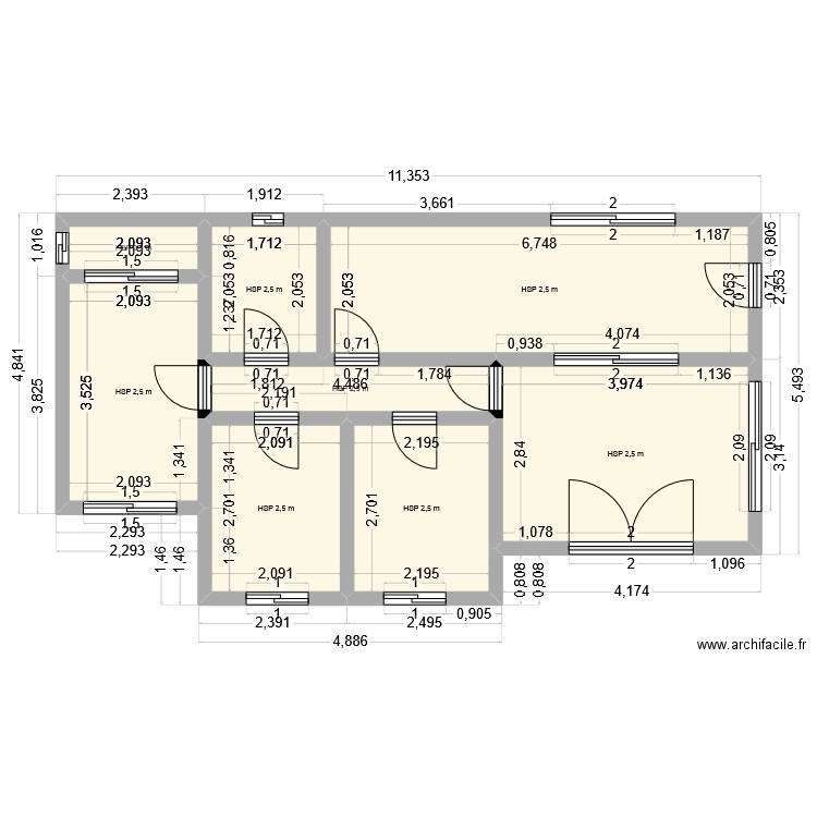 NOUVELLE MAISON. Plan de 8 pièces et 52 m2