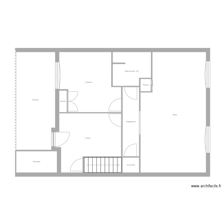 Maison niv 1 metayer. Plan de 11 pièces et 87 m2