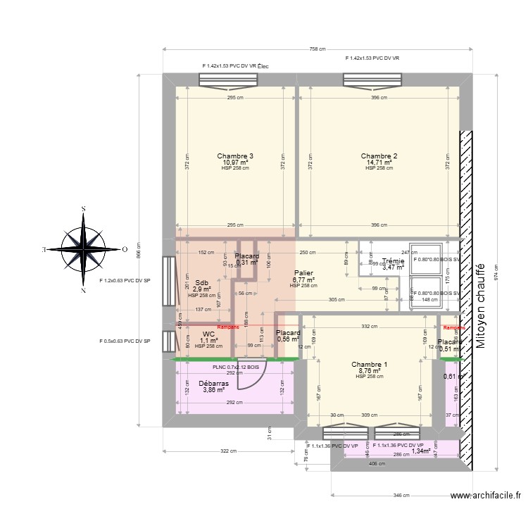 ML24017198. Plan de 17 pièces et 113 m2