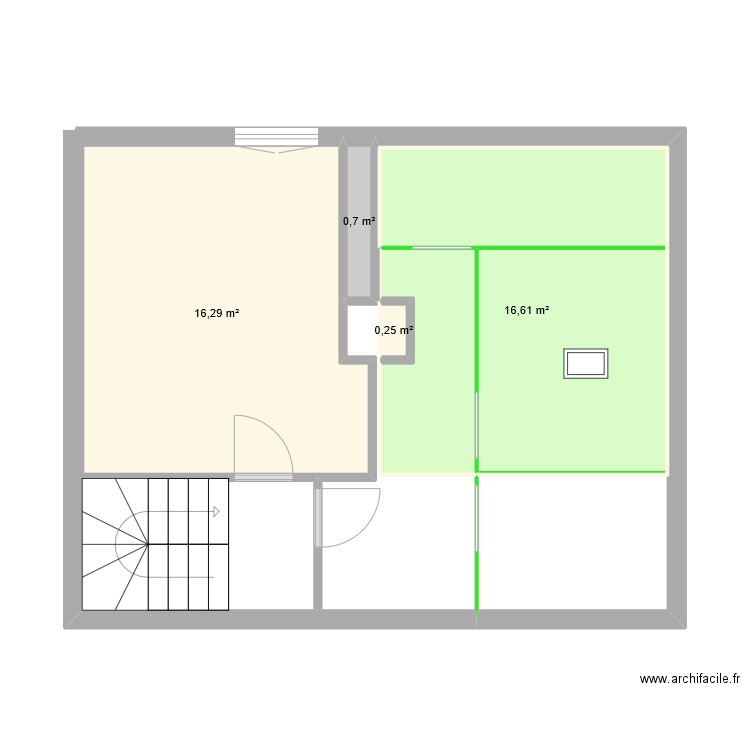 SIMONIN 1 quai Lapicque. Plan de 4 pièces et 34 m2