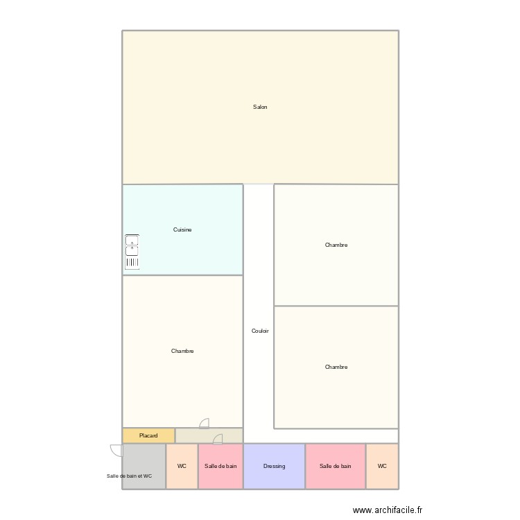 ma 3 chambres. Plan de 14 pièces et 135 m2