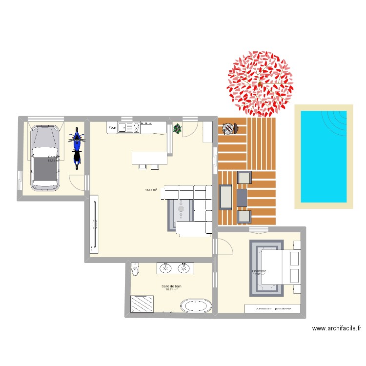 Maison L. Plan de 4 pièces et 85 m2