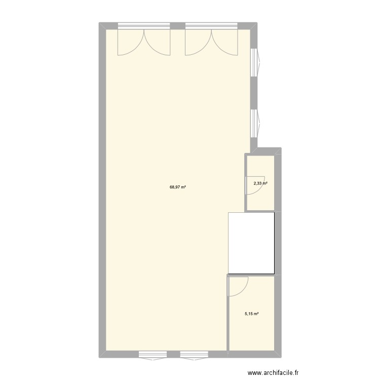 garage FRANCONVILLE . Plan de 3 pièces et 76 m2