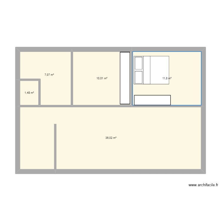 maison. Plan de 5 pièces et 66 m2