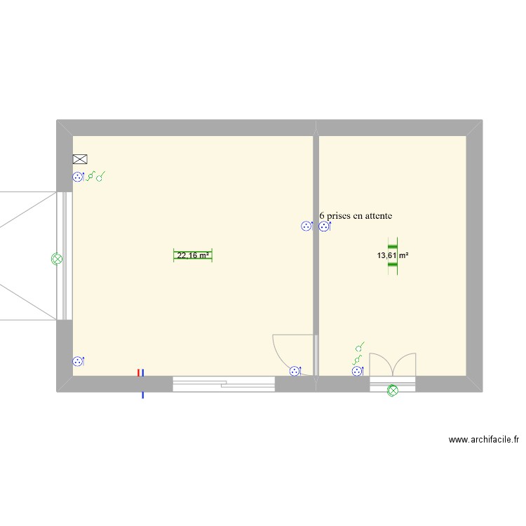 Garage. Plan de 2 pièces et 36 m2