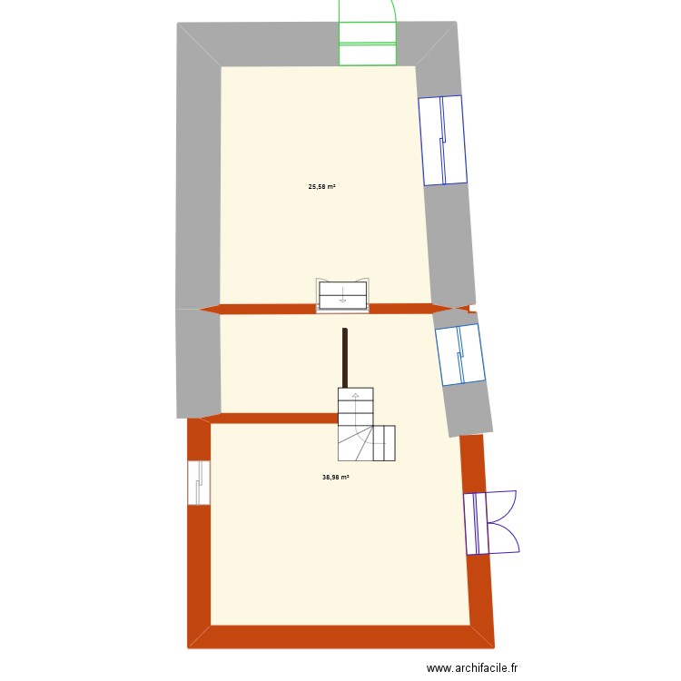 palhers 1. Plan de 2 pièces et 65 m2