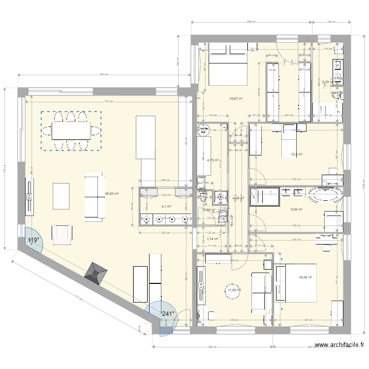 MAISON PLAN DISPO. Plan de 12 pièces et 156 m2