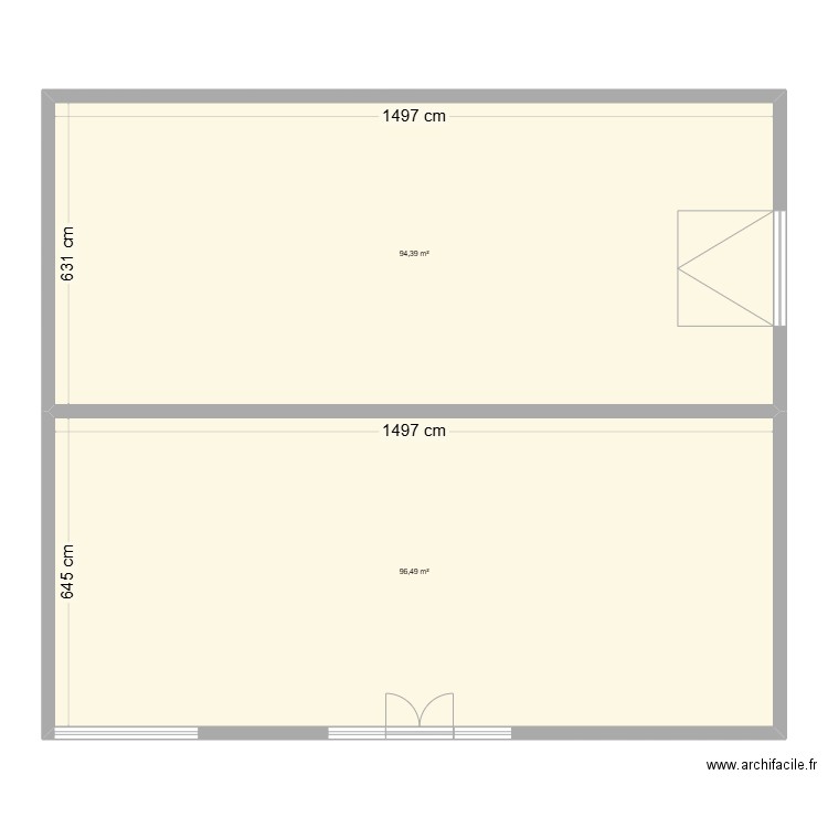 paris1. Plan de 2 pièces et 191 m2