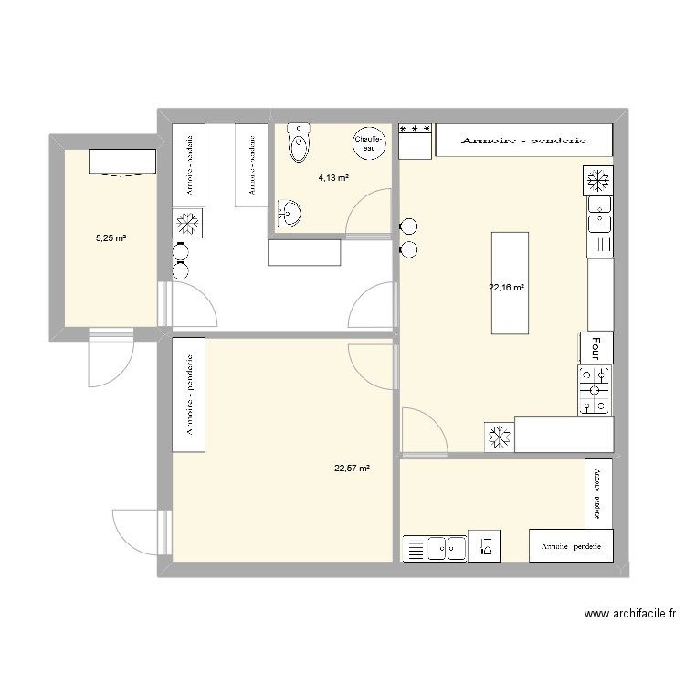 LABO TRANSFO V2. Plan de 4 pièces et 54 m2