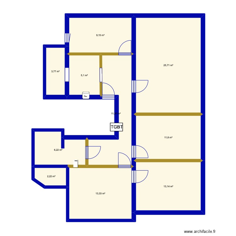 ZEITOUN. Plan de 10 pièces et 102 m2