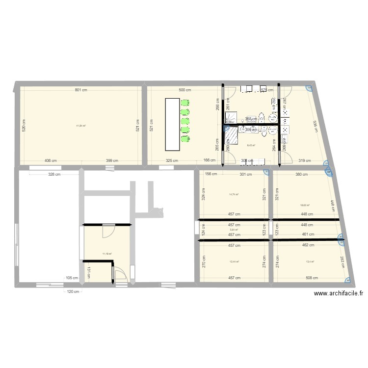 maison aprés. Plan de 9 pièces et 176 m2