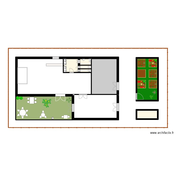 Tiers Lieu Mieux. Plan de 8 pièces et 56 m2