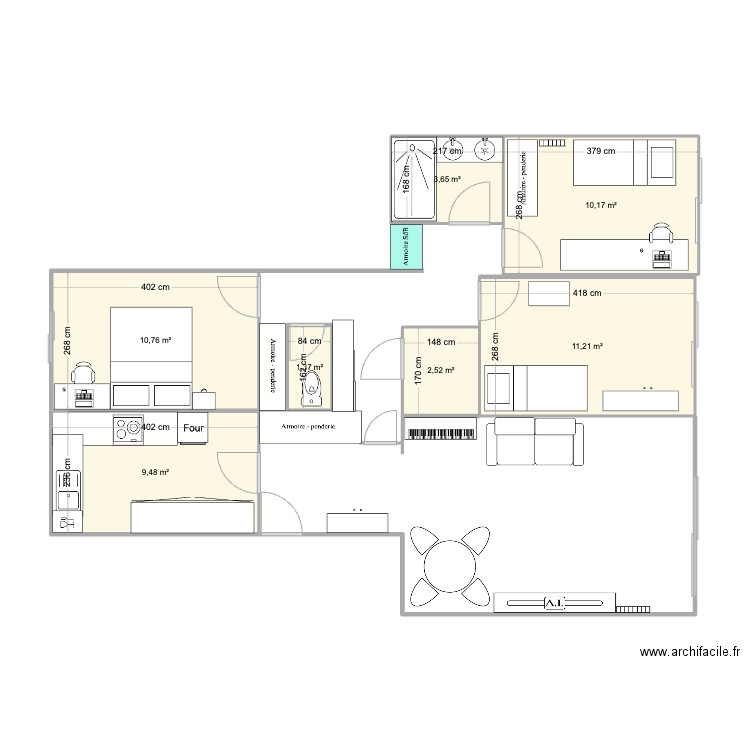 Appartement Clamart. Plan de 7 pièces et 49 m2