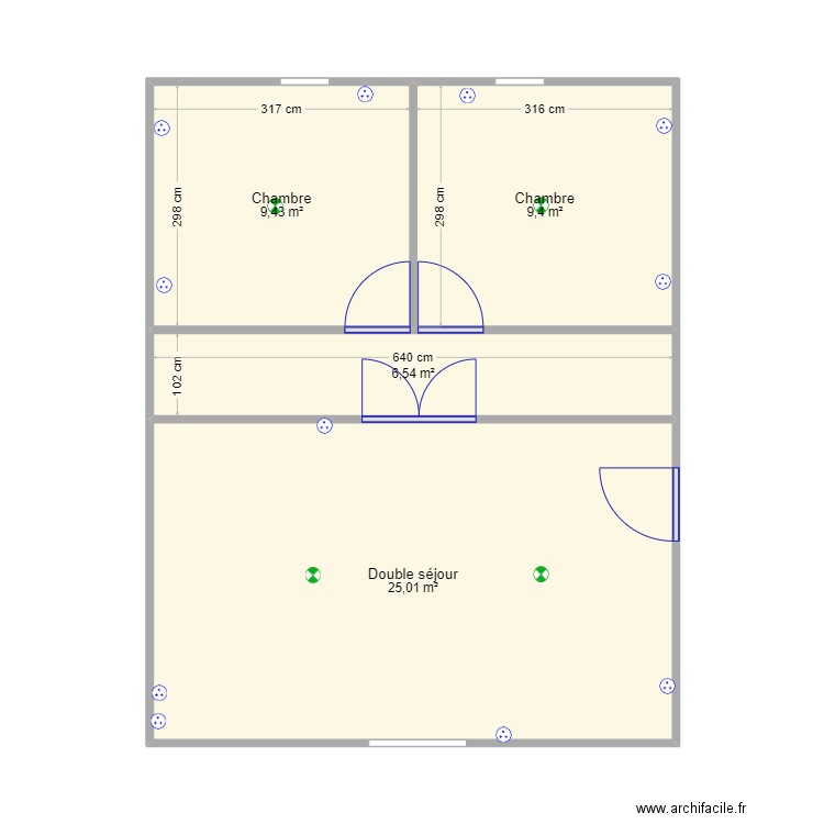 villa 2. Plan de 4 pièces et 50 m2