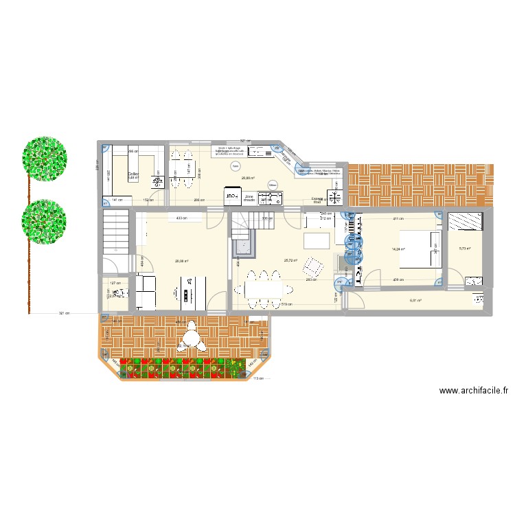 Projet au 19/11/2024. Plan de 20 pièces et 195 m2