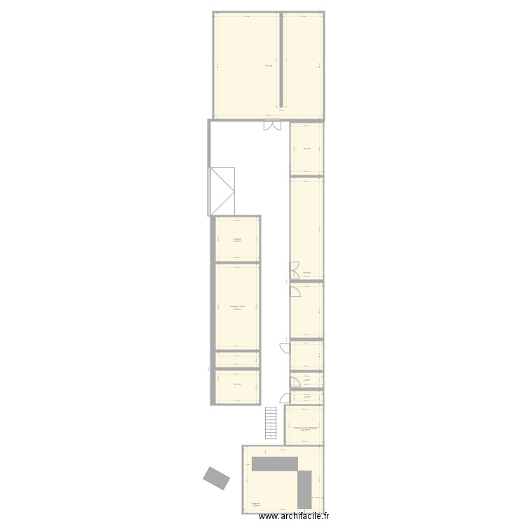 boucherie . Plan de 10 pièces et 237 m2