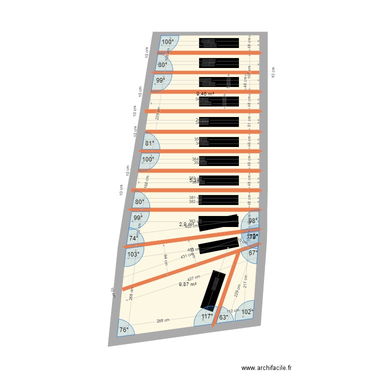 Vaux Escaloers. Plan de 4 pièces et 28 m2