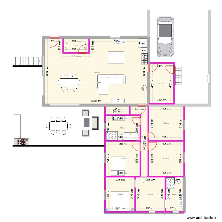 maison 3. Plan de 12 pièces et 157 m2