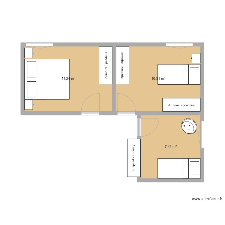 Plan du 12 mars 2025. Plan de 3 pièces et 29 m2