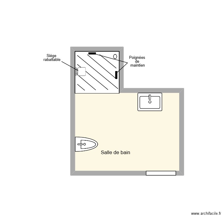 SCRIVA Gérard adaptation. Plan de 1 pièce et 6 m2