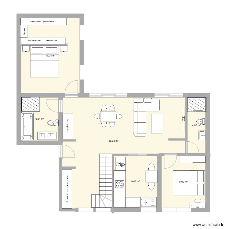 Maison RENOVATION PLAN B. Plan de 6 pièces et 84 m2