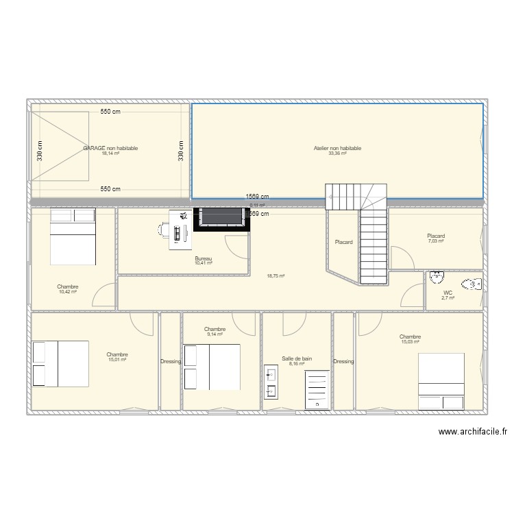 PLAN RDC LONGCHAMP. Plan de 16 pièces et 158 m2