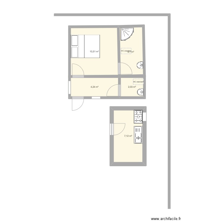 Extensions joha1. Plan de 5 pièces et 29 m2