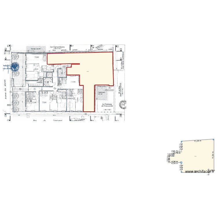 FRANCONVILLE SDC MONTMORENCY. Plan de 2 pièces et 355 m2